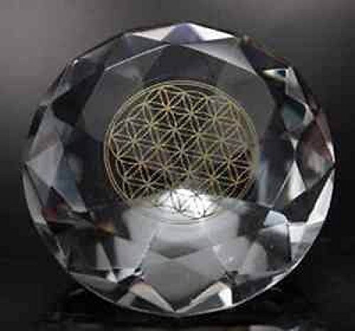 Tachyonen Diamant Blume des Lebens Klar farblos ca 50 Energie Heilige Geometrie I Urenergie I Chakrenarbeit I Energiearbeit I Heilsitzungen I