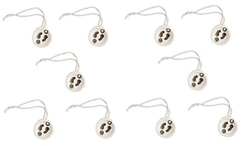 LISSEK GU10 Fassung Sockel für GU10 LED und Halogen Leuchtmittel inkl. 10cm Kabel (10 Stück)