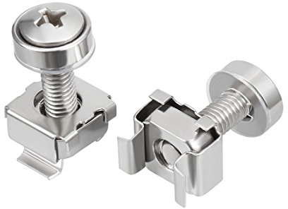 uxcell 20 Pack, Cage Nuts and Screws, M5x20mm, Carbon Steel Nickel Plated for Server Rack Cabinet