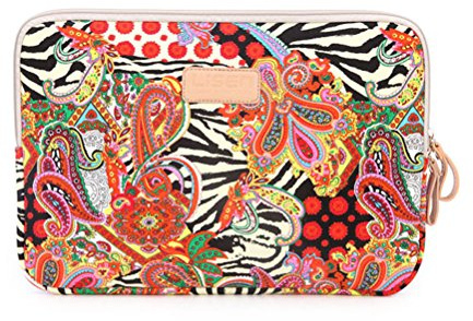 LaoZan Ethnic Housse pour ordinateur portable Pochette de protection Sacoche Housse de Protection pour iPad Laptop/MacBook/Ultrabook 12 rouge Fleur