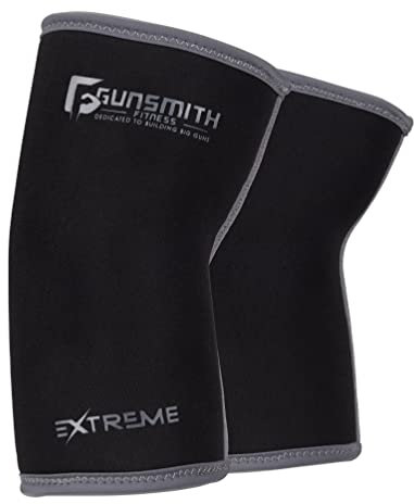 Gunsmith Kniebandage - 7mm Neopren Knee Support Gewichtheben Kniebandage für Männer und Damen - Ultra-Komfort Starker Grip Kniestütze für Kniebeugen, Kreuzheben, Kraftdreikampf und Bodybuilding