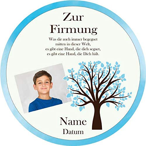 Tortenaufleger Firmung6 / 20 cm Ø (blau)