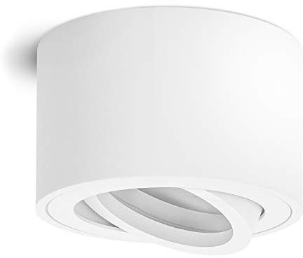 linovum SMOL Lámpara de superficie extraplana, orientable y redonda, en blanco mate. Foco de superficie de 80 mm de diámetro, adecuado para módulos led