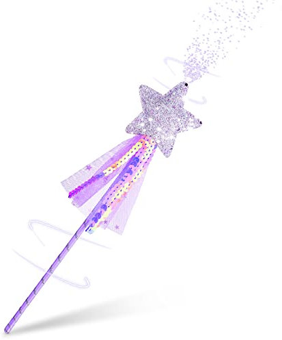 Chalyna Fee Zauberstab Weihnachten Zauber Prinzessin Zauberstab Glitzer Stern Kostüm Fee Party Glitzer Sticks Zubehör für Geburtstag Hochzeit Cosplay Spielzeug(Lila)