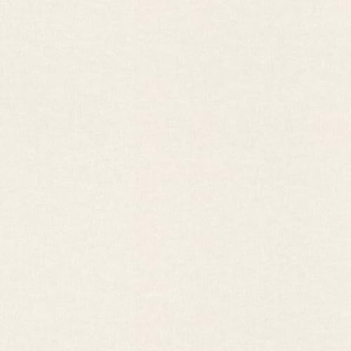 Rasch Kindertapete Leinenoptik Kids World II - Schlichte Vliestapete Uni in Weiß Creme für ein harmonisches Wohnambiente im Mädchen und Jungen Zimmer - 10,05 m x 0,53 m