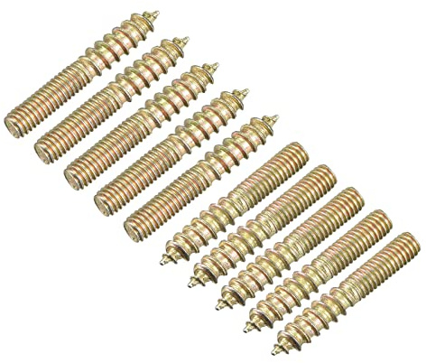 sourcing map Bulloni per gancio M4x25mm, viti per tasselli a doppia filettatura 24pcs per collegamento di mobili in legno