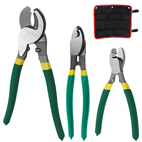 Glarks 3-in-1 High Leverage Heavy Duty Wire Cutter, Sharp Tool with Comfortable Grip - Cuts Aluminum, Copper, Communication & Audio Wires, Bike Brake Cable