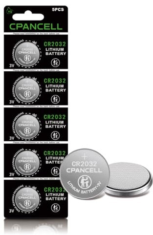 CPANCELL CR2032 Lot de 5 piles au lithium 3 V haute capacité