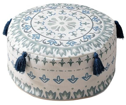 MOCOFO Puf de 45 x 20 cm de diámetro x 20 cm de alto, funda de cojín de suelo con estampado geométrico escandinavo, otomana lavable para sala de estar y decoración del hogar