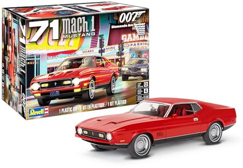 Revell 14555 '71 Ford Mustang Mach 1 429 James Bond 007 Diamonds are Forever 1:25 Scale 121-Piece Skill Level 5 Model Car Building Kit