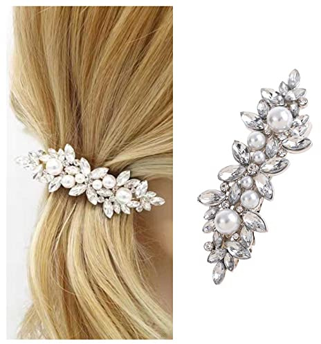 Inateannal Vintage Kristall Perlen Haarspangen Gold Perlen Haarspangen Clip Strass Haarspangen Haarnadeln Funkelnde Cz Braut Haarspange Perle Hochzeit Haarschmuck Haarzubehör Für Frauen Und Mädchen