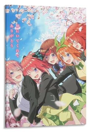REDCHAMBER Japanische Romantik Anime The Quintessential Quintuplets, Poster, Bild, Druck, Wandkunst, Poster, Gemälde, Leinwand, Poster, Kunstwerke, Raumästhetisch, 60 x 90 cm