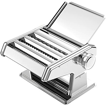 CCKUHN Nudelmaschine, manueller Nudelschneider aus Edelstahl mit 6 einstellbaren Dickeneinstellungen, perfekt für hausgemachte Spaghetti, Fettuccine, Lasagne oder Teigtaschen
