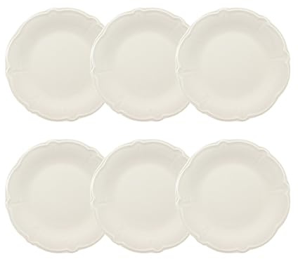 NOVASTYL - Lot 6 assiettes plates charlotte 26cm en grès blanc - 2614535