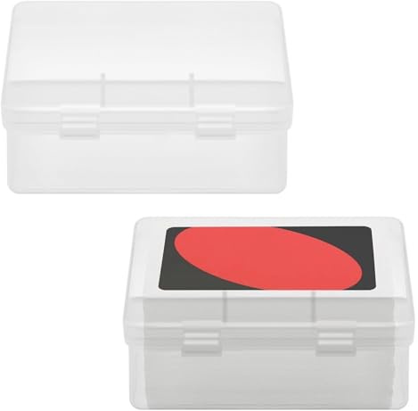 ZERUIDM 2 Pcs Plastic Playing Cards Case for UNO, Clear High Capacity Playing Card Box Holder Storage