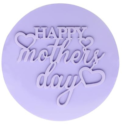 Happy Mothers Day Fondant Stamp Embosser Cupcake Stamp Fondant Embosser Mould Cupcake Icing Cake Stamps Decorating for Icing Baking Decorations,Happy Mother's Day Gifts for Mum,Purple
