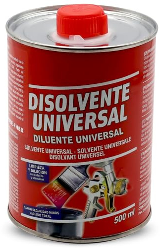 PLAYZOCO Disolvente universal, Diluente Universal, diluyente en pinturas y barnices base disolvente, Disolvente de limpieza para pintura, Tapón de seguridad, Capacidad 500 ml
