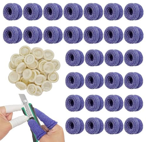 60 Stück Atmungsaktive Fingerlinge Verband, Blau Dehnbare Fingerpflaster und Weiß Wasserdicht Fingerverband, Universelle Fingerlinge FingerschüTzer, Fingerschutz Bei Verletzung füR Arbeit und KüChe