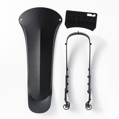 Ass Savers Win Wing MTB – Stealth, Hinterradschutzblech für Mountainbikes (26 bis 29) mit schwarzem Wishbone, Reifenbreiten bis zu 76 mm / 3, ultraleicht, zum Anklippen, einfache Installation und
