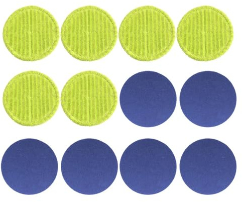 Qklyxr Chiffons ronds en microfibre de 16cm, 12 pièces, chiffons de vadrouille électriques à usage sec et humide, accessoires de remplacement for le nettoyage des sols Tampon pour robot serpillière