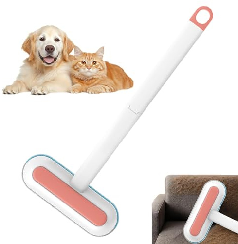 Cat Hair Remover for Furniture, Reusable Dog Hair Brush with Long Handle, Reusable Lint Remover for Carpet, Tiles, Clothing, Living Room
