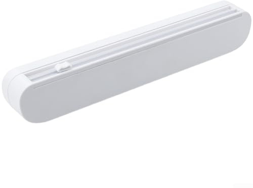 Taglierina per avvolgere la pellicola, con base a ventosa con taglierina scorrevole, clip di tensione regolabile e scanalatura ergonomica per le dita per rotoli (cutter)