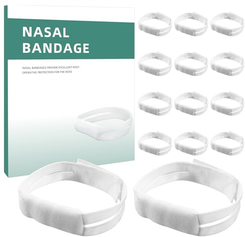 Nose Bandages 14 Pcs Elastic Nasal Bandage After Surgery External Nasal Dressing Holder with High Absorption, White