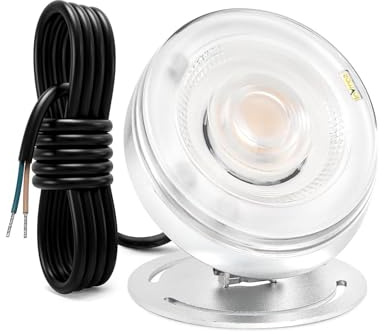 THEGA Luce Subacquea A LED per Laghetti, Lampada da Esterno per Esterni, Alluminio Resistente, Bianco Caldo 3000K, Luce per Fontana Impermeabile IP68, per Piscina, Prato(RGB,12w(24v))