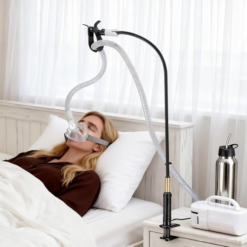 CEOTIS CPAP Schlauchhalter und Schlauchunterstützung, Schlauchheber Höhenverstellbar 360° Schwenkbarem Arm, CPAP Schlauchunterstützung von Schläuchen Leckage und Verwicklung, Klemmtyp Schlauchheber