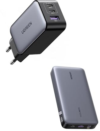 UGREEN Nexode 65W Cargador USB C con 145W Power Bank 25000mAh