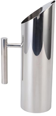 RASTKY Jarra de Agua Moderna de Acero Inoxidable, Jarra para Beber Fría a Prueba de Fugas de 1,5 L, para café Helado, Agarre Cómodo (SILVER)