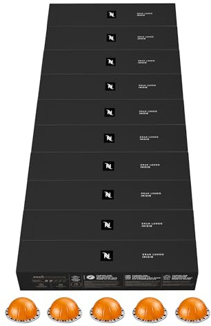Nespresso Vertuo - Assortiment Inizio - 100 Capsules Café | Compatible avec machines Nespresso Vertuo - Dosette café pour tasses Mug - Assemblage floral d'arabicas Kenya et Éthiopie