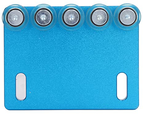Horett Smal Plattstyrning Hjulplatta Matningsrulle Extra Matningshjul Bander Hjälphjul PU Aluminium Spaltfäste Stabil Matning med Skruvar Muttrar Packningar för Bandmaskin (5 rullar 11 cm)