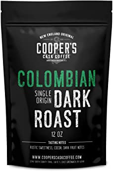 Dark Roast Colombian Coffee Single Origin Whole Bean 12oz