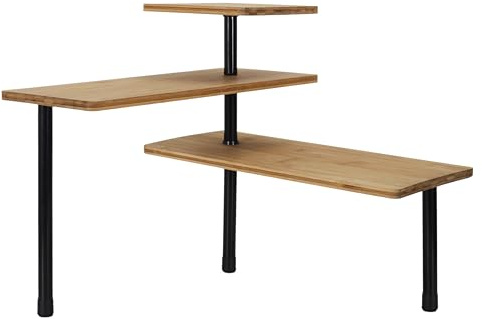 COOK CONCEPT Étagère d'angle Modulable en Bambou 3 Niveaux Cuisine Marron