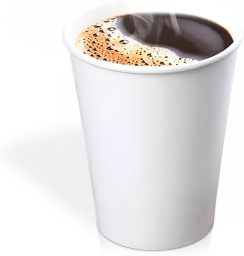 We Can Source It Ltd – Single Wall White Paper Cups 8oz – Recyclable Disposable Cups for Hot and Cold Drinks – Strong Paper Catering Cups for Home Office Cafes Events - Pack of 500