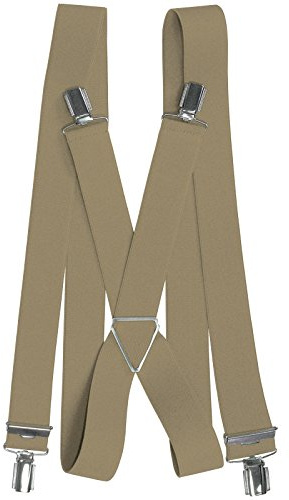 Harrys-Collection Herren Hosenträger 4 Clips 35 mm, schwarz, 120 cm | elastisches Gummiband, verstellbare Klemmschließe, stabiles Metallkreuz-Rückenteil, Hosenbund schonende Clips für Herren