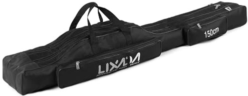 Lixada Borse per canna da pesca, 130 cm / 150 cm Portatile Borsa a rotelle Tre Strati Pieghevole Canna da Pesca Borsa Bobina Tackle Strumento Carry Case Carrier Travel Bag