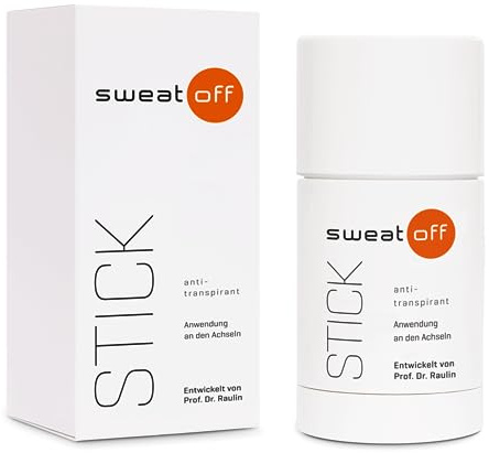 Sweat-Off Antitranspirant Stick gegen Schwitzen, mit Duft, 50ml | Deo & Antitranspirant in einem, für Männer und Frauen, geschlechtsneutraler Duft