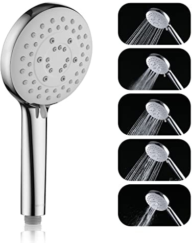 Duschkopf Handbrause mit 3 Strahlarten - WaterSong Duschkopf Regendusche mit Selbstreinigungsfunktion, G 1/2 Anschluss, Schnelle Installation, ABS, für Haus und Badzimmer (UK 3 MODE)