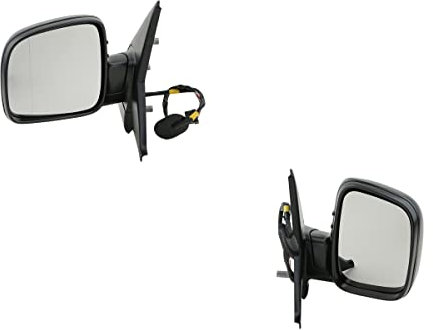 Johns, Compatible avec les rétroviseurs extérieurs VW Transporter T5 04/03-10/09 - Set gauche et droit - Noir