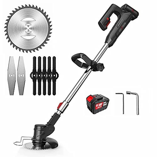 FSCLJ Tagliabordi Elettrico Tagliaerba a Batteria Decespugliatore Attrezzo per rifinire Il Giardino (Batteria e Caricabatterie rapido Accessori Completi)