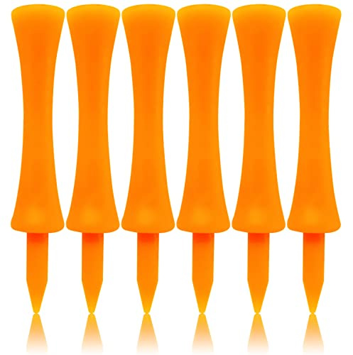 Golf Tees Kunststoff Golftees Tee Set für Driver Wert 60 100 Stück Wiederverwendbar Plastik Kurz Lang Blau Rot Rosa Orange Weiß Multi Farbe 32 39 51 58 70 mm für Golfer (Orange 70mm, 100 Stück)
