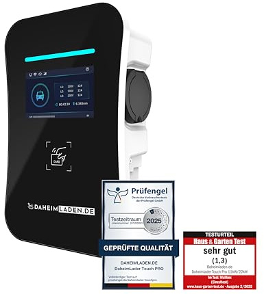 DAHEIM LADEN.DE Touch PRO Wallbox 11kW, ohne Ladekabel, mit App, MID-Stromzähler, PV-Überschussladen, Lastmanagement, RFID, 14a