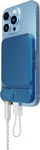 khadas Tea Amplificateur Casque, DAC Portable et amplificateur Hi-FI magnétique | ESS ES9281AC Pro 32bit/384KHz | USB-C & Bluetooth 5.0 | Batterie 1160mAh | Desktop-Class Audio (Bleu Canard)