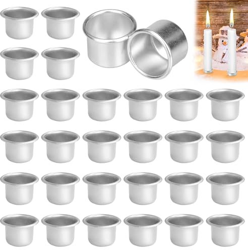 Kerzenhalter, Kerzenhalter Stabkerze, 30 Stück Kerzentüllen, Kerzenhalter für Stabkerzen, Kerzentülle aus Metall, Stabkerzenhalter, Weihnachten Kerzenhalter, Kerzeneinsatz für Stabkerzen Tafelkerzen