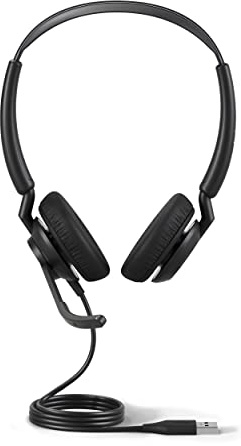 Jabra Engage 50 II Wired Stereo Headset - Noise-Cancelling 3-Mic Technology and USB-A Cable, Ultra-Lightweight - Works with All Leading Unified Communications Platforms Such as Zoom & Unify - Black