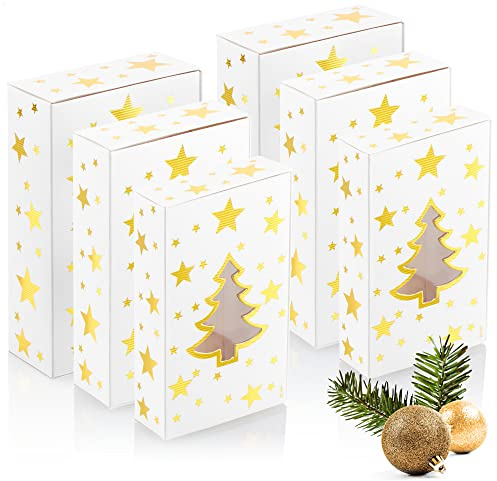 com-four® 6-teiliges Geschenkschachtel-Set in 3 Größen, Geschenkboxen | Faltbox aus stabilen Pappkarton - faltbare Pappbox