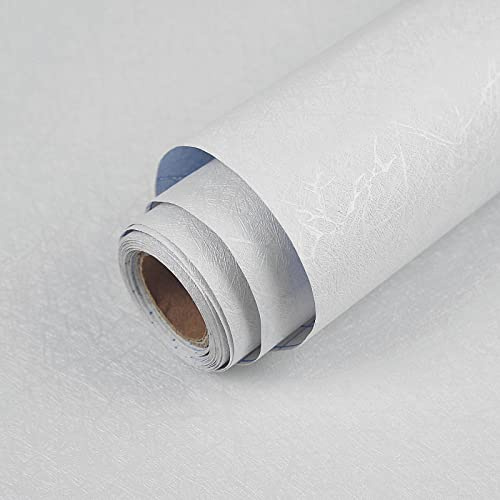 Abyssaly Klebefolie Möbel Weiß Matt Selbstklebende Folie | 90x500cm Dekofolie Möbelfolie Tapeten Seidenmatt Prägung Wasserdichte Dekoration für Möbeloberfläche Wände Schränke