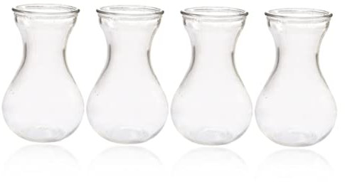 TOPBATHY 4pièces Lot de Petits Vases Verre Transparent pour Jacinthe Vase Hydroponique Stable pour Décoration De Table Et Plantes Intérieur